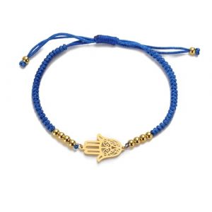 UNIFT Bracelet main de Fatma pour homme et femme en acier inoxydable - Main de Fatima avec une perle colorée - Bracelet réglable - Talisman, taille unique, Acier inoxydable, Pas de gemme (Unift Jewely, neuf)