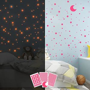 Étoiles Phosphorescentes Lumineux, 455 Autocollants Fluorescent, Stickers Phosphorescents de Plafond Muraux Décoration pour Chambres d'Enfants Étoilé Brillant (Glowing  World, neuf)