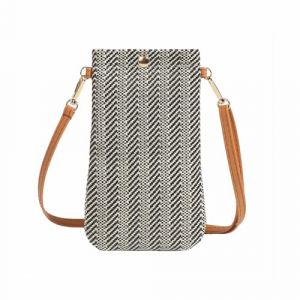 Siyecioa Sacs à Bandoulière Tissés en Paille pour Femmes, Sac Bandouliere Paille, Sacs Décontractés pour Téléphone Portable, Petit Sac a Main Femme, Osier Pochette Téléphone Boheme (FRANCE HUIHAO, neuf)