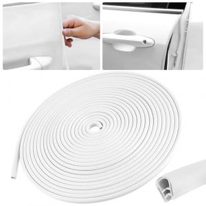 10m de Protection Portiere Voiture, 7mm*10mm Protege Portiere Voiture, Protection Porte de Voiture en Forme de U pour Porte de Voiture, de Coffre, de Protection D'impact de Capot (Blanc) (yongqingEU, neuf)