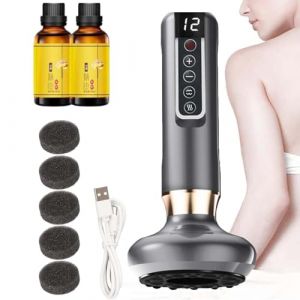 Masseur Anti Cellulite,Masseur De Cellulite à Main électrique,Appareil Cellulite Efficace,Masseur De Par Ventouses électriques,Masseur De Graisse à 12 Niveaux,Pour L'abdomen,Cuisses (Gris) (EnviableVB, neuf)