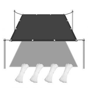 Toile Imperméable Rectangulaire 250 x 400 cm UV Résistant Contre Le Ven Abri Voiture de Pergola avec Corde Libre et Oeillets pour Patio Jardin Terrasse Extérieur Balcon, Gris Foncé (LvLiangShiLiShiQuGuoZhenDianZiShangWuYouXianGongSi, neuf)