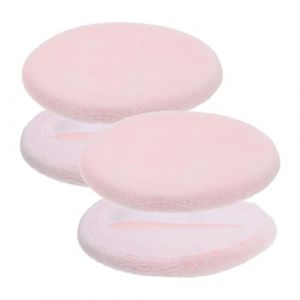 ELAYARD Lot de 4 Houppettes &agrave; Poudre Rondes 5,7 Cm sans Fluoresc&eacute;ine pour Maquillage Cosm&eacute;tique Visage Usage Professionnel et Voyage (Heyyii, neuf)