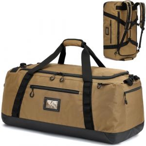 TUGUAN Sac de Voyage Homme 120L Grande Sac de Sport Femme 3 en 1 Sac &agrave; Dos, Sac &agrave; Main & Bandouli&egrave;re Imperm&eacute;able pour Randonn&eacute;e Camping Voyage, Marron (TUGUAN flagship store, neuf)