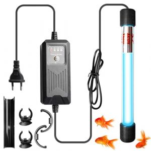 Lampe st&eacute;rilisateur UV pour aquarium avec minuterie 13 W : clarificateur d'eau UV contre les algues et les bact&eacute;ries - Lumi&egrave;re UV pour bassin filtrant, &eacute;tang, piscine, aquariums - Lampe de nettoyage (MALIKAH LTD, neuf)