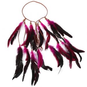 Femme Bandeau Plume Coiffe Indienne Bandeaux Hippie Coiffe Headband Fantaisie Réglable Serre-tête Indien à Plumes Bohème Accessoire de Cheveux Hippie Bandeaux pour Les Femmes Filles (Haptre, neuf)