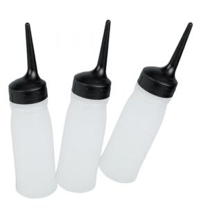 GANAZONO 3pièces Bouteille à Bec Verseur Pour Shampoing Applicateur Huile Capillaire Flacon Compressible Facile à Utiliser (JUNEE, neuf)