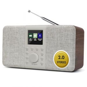 MangoKit MD5 Radio St&eacute;r&eacute;o Dab avec Bluetooth et &eacute;cran Couleur-Radio num&eacute;rique Portable avec Dab+/FM,Haut-parleurs st&eacute;r&eacute;o,40 pr&eacute;s&eacute;lections,Double Alarme,Snooze,minuterie,Alimentation USB-C ou Piles AA (Mangokit Store, neuf)