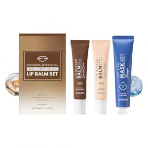 Baume &Agrave; L&egrave;vres - Kit de Cr&egrave;me Hydratante | Baume &agrave; L&egrave;vres Aromatis&eacute; avec Masque Visage | Pour Voyage D&eacute;placements Vacances Saint-Valentin Maquillage Pores du Visage (qinshe, neuf)