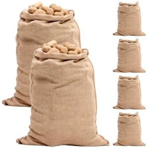Oungy Lot de 6 grands sacs en toile de jute - 52 x 74 cm - Charge maximale : 35 kg - Sac &agrave; pommes de terre - Sac en toile de jute r&eacute;sistant - XXL - Sacs en toile de jute pour plantes - Sacs pour le (OUYANGJIABING, neuf)