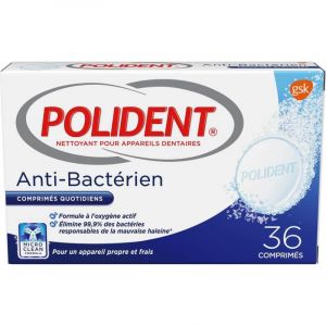 Polident Anti-Bactérien Comprimés Quotidiens 36 Comprimés (lot de 3) (Generation-LowCost, neuf)