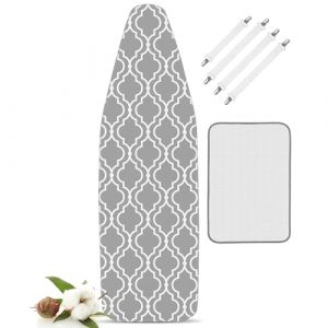 LaFleurs Housse Table à Repasser 120x40 pour Centrale Vapeur I 4 Tailles I 3 Couches: 100% Coton, Éponges et Feutre de Polyester I pour 110-122cm x 30-40cm Planche a Repasser, Repassage Rapide, M (ezfun EUR, neuf)