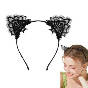 YUZNA 1 pi&egrave;ce Dentelle Noire avec Oreilles de Chat pour Serre-t&ecirc;te Oreilles de Chat Sexy en Dentelle Chat Oreilles Chat Serre-t&ecirc;te d'halloween Halloween Headband with Lace (hefeishiyunyanweidianzishangwuyouxiangongsi, neuf)