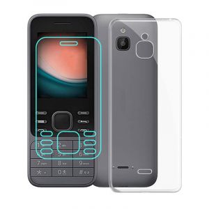 WXPPJ Coque + Verre Tremp&eacute; pour Nokia 6300 4G, 360&deg; Anti-Rayures Gel Silicone TPU Souple Housse Etui de Protection avec 1 Pi&egrave;ces Protecteur d'&eacute;cran pour Nokia 6300 4G (2,4") - Clear (XiaoPin, neuf)