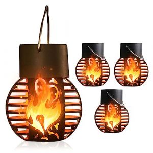 Lampe Flamme Solaire,Lanterne Solaire Extérieure,Lanternes et torches de jardin,lanternes d'extérieur solaire,Lanterne solaire exterieur jardin,Lumière Solaire Flamme,Lanternes d'extérieur(4PCS) (DAJIDALI-DE, neuf)