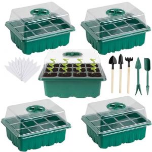 Mini Serre pour Semis, 5 Pièces Mini Serre, Bacs à Semis, Serre Semis, Mini Serre de Jardin, Serre pour Semis, Bac a Semis, Serre Chauffante pour Semis pour la Croissance de Germination en Serre (Meema EU, neuf)