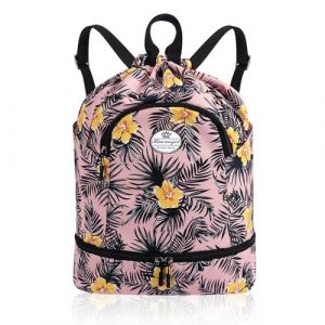HUA ANGEL Sac à Dos avec Cordon Femme Ultra Léger Sacs a Dos de Sport Homme Avec Compartiment Chaussures pour Voyage Weekend Gym Basket Football Pickleball Piscine Plage (HUAANGEL, neuf)
