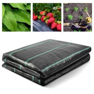 AKOFIC Toiles de Paillage 2m x 5m, 100g/m&sup2; B&acirc;che Anti Mauvaise Herbe, G&eacute;otextile Tiss&eacute;es Perm&eacute;able &agrave; l'eau, R&eacute;siste Rayons UV, Anti Repousse pour Jardin Verger (Akofic, neuf)