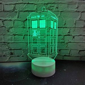 KJsdaADSA Illusion 3D Doctor Who Police Box - Lampe LED Acrylique USB 7 Couleurs Changeantes - Tardis Lumières Multicolores - Cadeau Enfant (ZhouKouXiangLuanShangMaoYouXianGong, neuf)