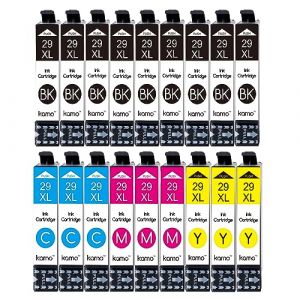 kamo 29XL (9 x Noir, 3 x Cyan, 3 x Magenta, 3 x Jaune) Cartouches d'encre compatibles avec 29XL, pour XP-352 XP-332 XP-342 XP-235 XP-245 XP-255 XP-335 XP-345 XP-355 XP-432 XP-435 XP-442 (kamo office, neuf)