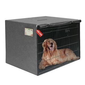HiCaptain Housse de cage pour chien pour cages m&eacute;talliques, couverture de box pour chien, coupe-vent, pour int&eacute;rieur et ext&eacute;rieur (uniquement la couverture, 63,5 * 48,3 * 50,8 cm (L*l*H)) (Captain Pet-FR, neuf)