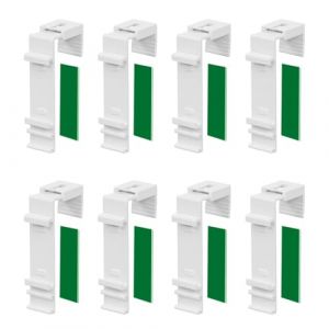 ShnminEU Lot de 8 Supports de Serrage Longs pour Store Double Klemmfix à Fixer et à Coller sans perçage comme Accessoire ou pièce de Rechange pour la Suspension à la fenêtre en PVC, Porte de Balcon (ShnminEU, neuf)