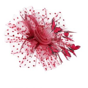 Bibi élégant décoré de fausses perles et papillon pour fête de mariage Accessoire de cheveux pour femme Bibi papillon pour mariage (Bogji, neuf)
