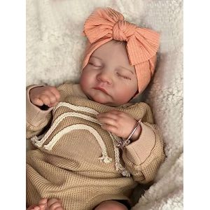 Anano Poupée Reborn en Silicone Lavable 45CM Bébé Reborn Réaliste Fille Silicone Plein Corps Reborn Poupées Nouveau Né (Yunxinjinyi, neuf)