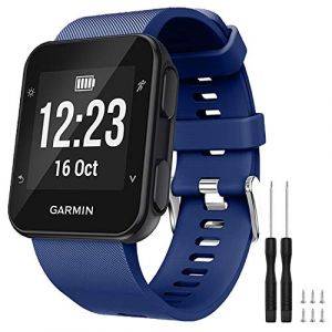 TopPerfekt Bracelet de montre Compatible avec Garmin Forerunner 35, de Remplacement en Silicone Souple pour Garmin Forerunner 35 Smart Watch, Fit 5.11 "-9.05" (130-230 mm) Poignet (Bleu Marine) (TopPerfekt FR, neuf)