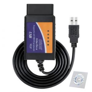 ELM327 USB Diagnostic Cable OBDII, USB OBDII V1.5 Diagnose Kabel Interface Scanner Outil de Codage de Diagnostic Automobile Compatible avec iOS iPad Android pour Ford Mazda Lincoln Lecteur de Code (LiYouZhiXiang, neuf)