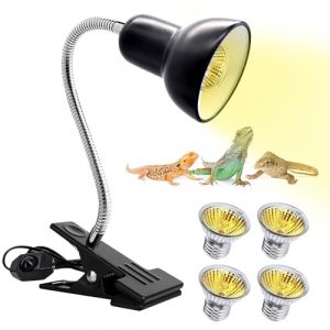 PORFOYO Lampe UV Tortue Terrestre: Lampe Chauffante Poussin, Lampes Chauffante Terrarium, Lampes Chauffantes Tortue avec Pince M&eacute;tallique Pivotante pour Tortues L&eacute;zard (2 Pi&egrave;ces 25W, 2 Pi&egrave;ces 50W) (IKSETERATA, neuf)