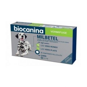 Biocanina Milbetel vermifuge pour chiens de plus de 5kg 2 comprim&eacute;s (ParapharmaQuiet, neuf)