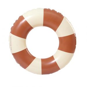 Anneau de Natation Gonflable Adulte, Anneau de Natation Bou&eacute;e de Piscine, Bou&eacute;e Gonflable R&eacute;tro Ray&eacute;e en PVC Bou&eacute;e Piscine, pour Les Vacances &agrave; la Plage et Les f&ecirc;tes de Piscine (Marron) (JUBAORONG, neuf)