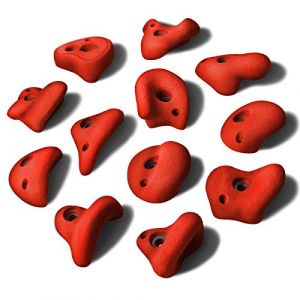 ALPIDEX 12 Prises d'escalade L | Pierres Escalade | Taille L | Diff&eacute;rentes Contre-D&eacute;pouilles, Formes, Couleurs | Set Prises d'escalade | Poign&eacute;es Escalade - Couleur:Rouge Power (BB Sport, neuf)