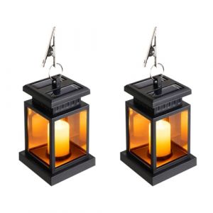 Lanterne fun&eacute;raire cimeti&egrave;re r&eacute;sistante aux intemp&eacute;ries - Lanterne solaire pour l'ext&eacute;rieur - Lampe fun&eacute;raire pour tombe - Lanterne fun&eacute;raire noire avec bougies LED - Petite lanterne &agrave; bougie - Cadeau (Lergas EU, neuf)