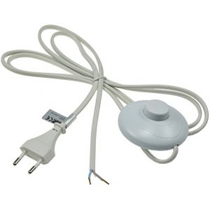 ChiliTec C&acirc;ble d&rsquo;alimentation avec interrupteur et prise pour lampe &agrave; fabriquer soi-m&ecirc;me blanke Enden + 2m + Fu&szlig;schalter weiss (eu-bay FR, neuf)