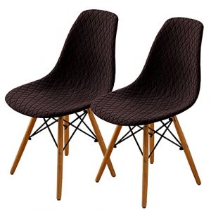 SHENGYIJING Housse de Chaise Scandinave, Amovible Lavables, Extensible Shell Housses Chaise de Salle &agrave; Manger Protege Chaise D&eacute;cor de Manger, Cuisine(Brun,2 Pieces) (YWSYJ, neuf)