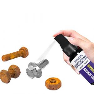 Stop-Rouille Spray Anti-Rouille, Spray Décapant, Traitement Antirouille pour Intérieur et Extérieur, Convertisseur de Rouille à Effet Immédiat, Spray Vaporisateur Coloris gris Aluminium 70 ml (Noir) (Doncic077, neuf)