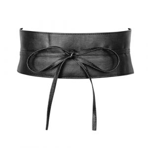MILAKOO Femmes Ceinture de Taille Large Cuir Souple PU avec Cordon Femmes Ceinture à Nouer Large Obi Largeur Tour de Taille Bande de Cravate Ceinture pour Robe Mariage Parti (Baiyu Jewelry, neuf)