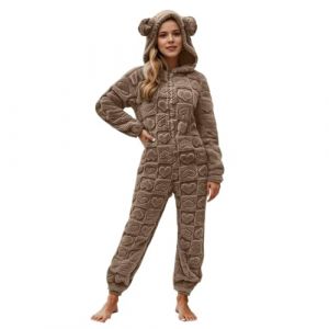 LKRSEEF Pilou Femme Surpyjama Pyjama Chaud Et Doux Grande Taille Grenouillère Adulte Polaire Onesie Combinaison Grenouillere avec Pieds (LKRSEEF FASHION, neuf)