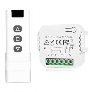 Kit De Commande De Volet Roulant Sans Fil, 230V Interrupteur Module Volet Roulant, T&eacute;l&eacute;commande RF+Module R&eacute;cepteur, Commande Sans Fil Jusqu'&agrave; 100 M De Port&eacute;e, Pour Volets Roulants, Stores Et Auvents (Huayumaotong, neuf)