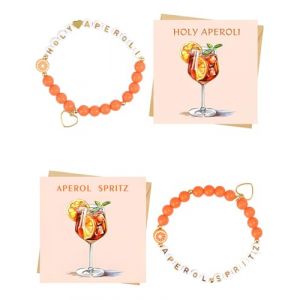 MOPZIJA 2PCS Cadeau Aperol, Bracelets Aperol, Holy Aperol Aperol Queen, 2 Cartes Aperol Spritz avec Bourrage papier, Accessoires Aperol pour Femmes, Coffret Cadeau Déco pour Soirée d'Été,aperol deko (qinhuangdaozhaozangshangmaoyouxiangongsi, neuf)