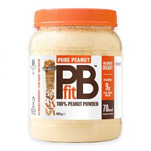 PBfit Beurre de Cacahu&egrave;te en Poudre &ndash; 100% Naturel, Riche en Prot&eacute;ines, Faible en Mati&egrave;res Grasses &ndash; Sans Sucre Ajout&eacute;, Sans Gluten, Sans Additifs &ndash; Format 680 g (hello_health, neuf)