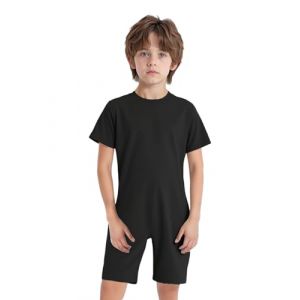 TTAO Combinaison de Soin Unisexe Gar&ccedil;on Grenouill&egrave;re Pour Patients Handicap&eacute;s Pyjama de Sant&eacute; 100% Coton avec Fermeture Eclair Dans le Dos Tenue Adapt&eacute;e 3-16 Ans Noir 5-6 ans (TTAOSHOP EU, neuf)