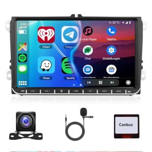 4G+64G Android Autoradio pour VW Golf 5 6 Passat Polo Tiguan Touran Caddy Skoda Seat avec ISO 9 Pouces Radio avec sans Fil CarPlay Android Auto Mirror Link Bluetooth FM/RDS/EQ/DSP Commande au Volant (yubai001, neuf)
