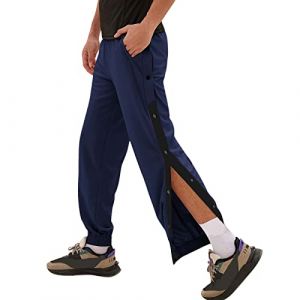 KBOPLEMQ Pantalon de r&eacute;&eacute;ducation pour femmes et hommes &agrave; ouverture lat&eacute;rale - Pantalon d'entra&icirc;nement baggy avec boutons - Pantalon de sport d&eacute;tachable - Pantalon de r&eacute;&eacute;ducation avec fermeture &eacute;clair (VISNA, neuf)