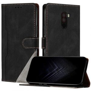 Netany Étui pour Xiaomi Pocophone F1, Housse en Cuir PU avec [Protection Antichoc TPU] [Fonction Support] [Porte-Cartes ] Antichoc Magnétique Coque pour Xiaomi Pocophone F1 - Noir (Netany direct-sale, neuf)