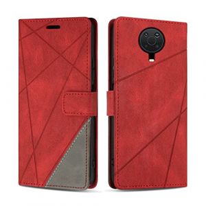 SONWO Etui Coque pour Nokia G10 / Nokia G20 / Nokia G30, Protection Housse en Cuir PU Portefeuille Livre pour Nokia G10 / Nokia G20 / Nokia G30, Emplacements Cartes, Rouge (SONWO EU STORE, neuf)