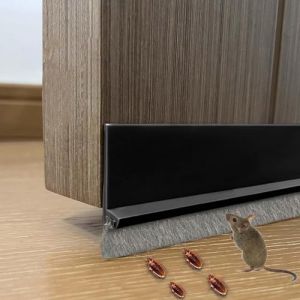 Joint Porte, 100cm Boudin de Porte Isolant Auto-Adh&eacute;sif, Bas de Porte Isolant Isolation Phonique with Brosse, Id&eacute;al pour L'Isolation Contre Le Froid, Le Bruit & l'humidit&eacute;, Anti-Poussi&egrave;re (Redsno, neuf)