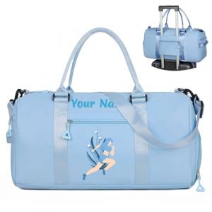 Sac de Sport personnalisé avec nom personnalisé,Bagages de Voyage personnalisé avec nom brodé,Sac de Voyage avec Poches pour liquides/sèches et Compartiment pour Chaussures (Fenghuoshangmao, neuf)